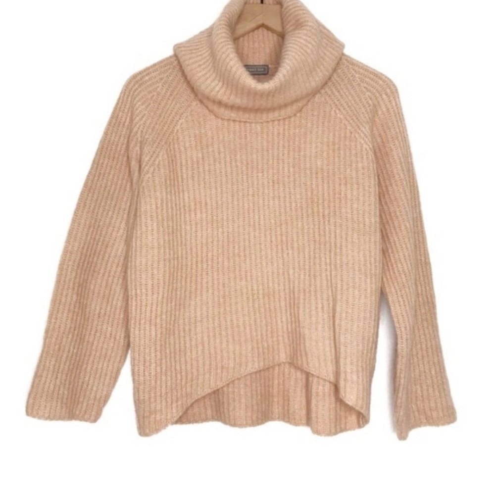 J. Crew Point Sur Oversized Knit Wool Mohair Blend Sweater Cream Pink Neutral